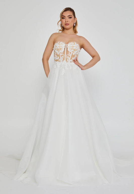 Strapless Maxi Polyester Regular Wedding Dress Unit Price: $395