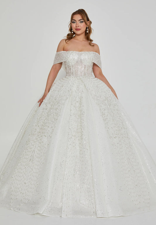 Off Shoulder Maxi Tulle Regular Wedding Dress Unit Price: $815