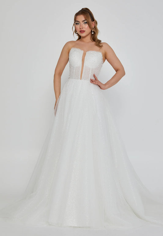 Strapless Maxi Tulle Regular Wedding Dress Unit Price: $440