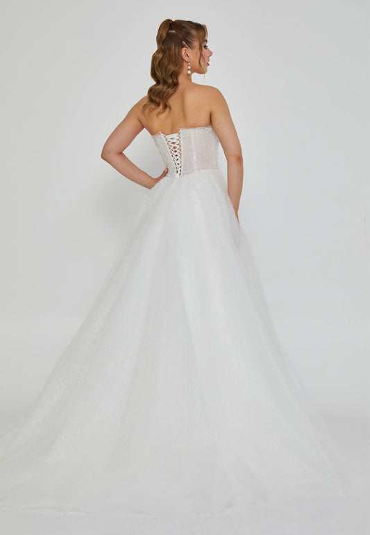 Strapless Maxi Tulle Regular Wedding Dress Unit Price: $440