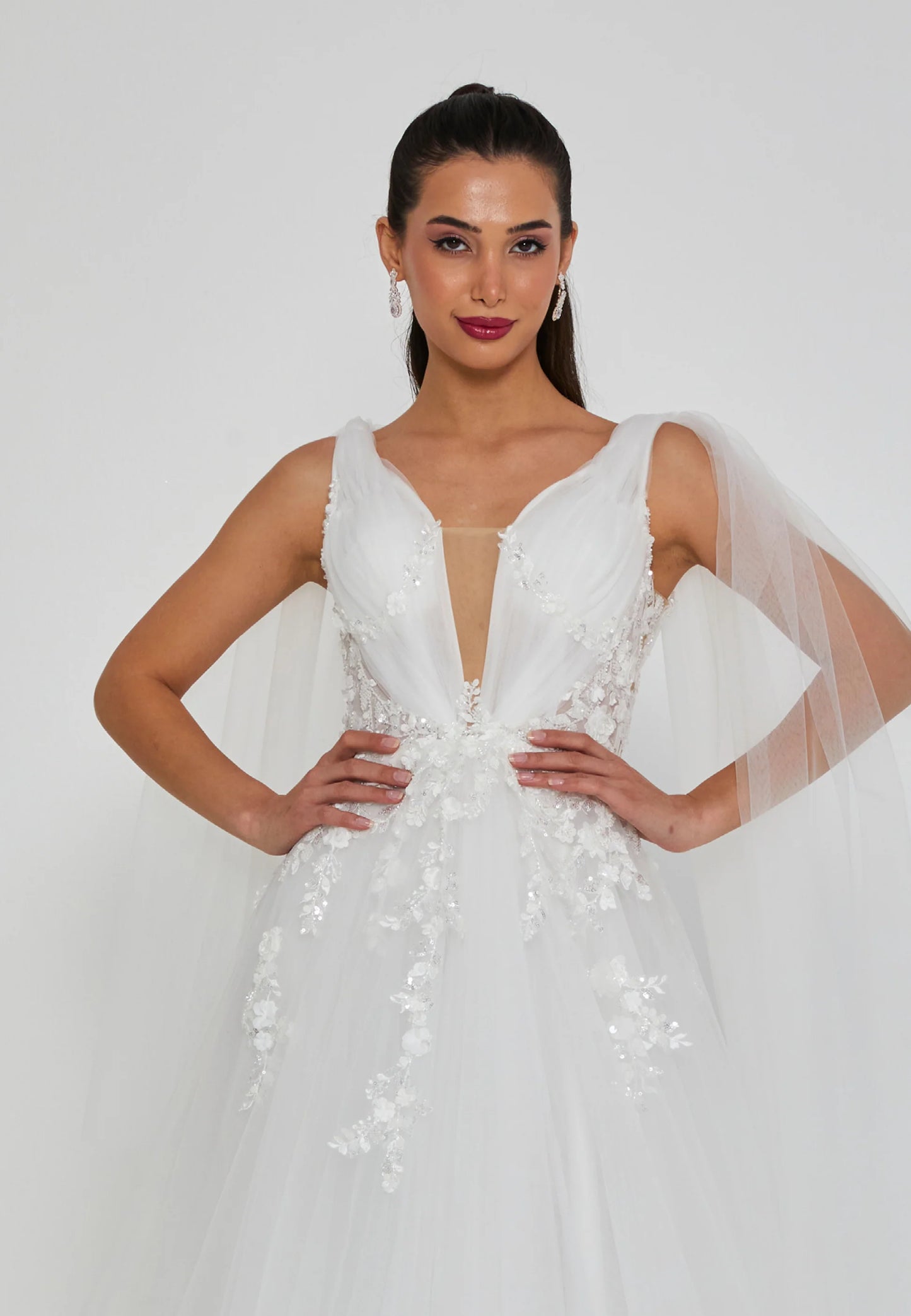 Sleeveless Maxi Tulle Regular Wedding Dress Unit Price: $420