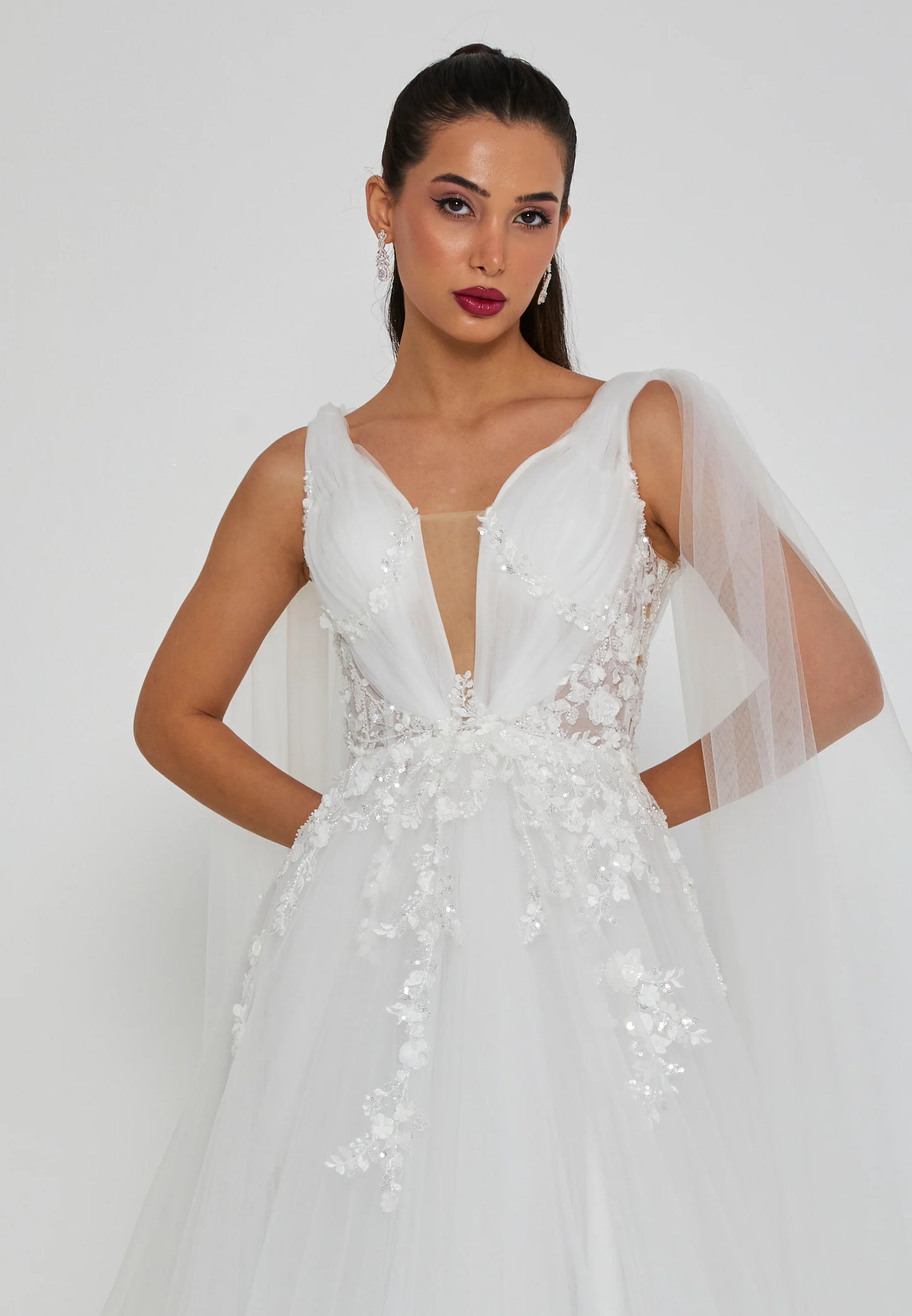 Sleeveless Maxi Tulle Regular Wedding Dress Unit Price: $420