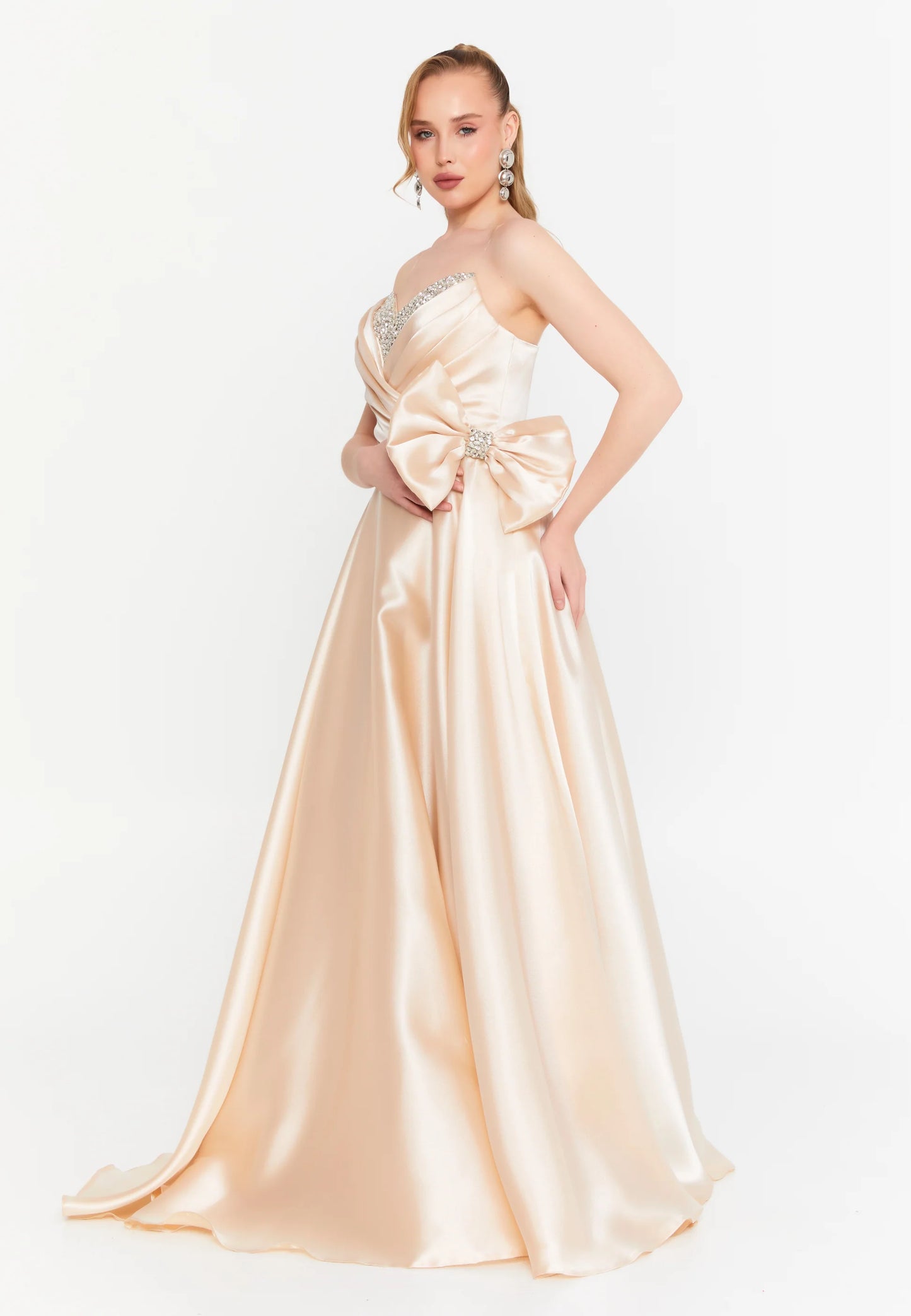 Strapless Maxi Polyester A - Line Regular Prom Dress Unit Price: $111