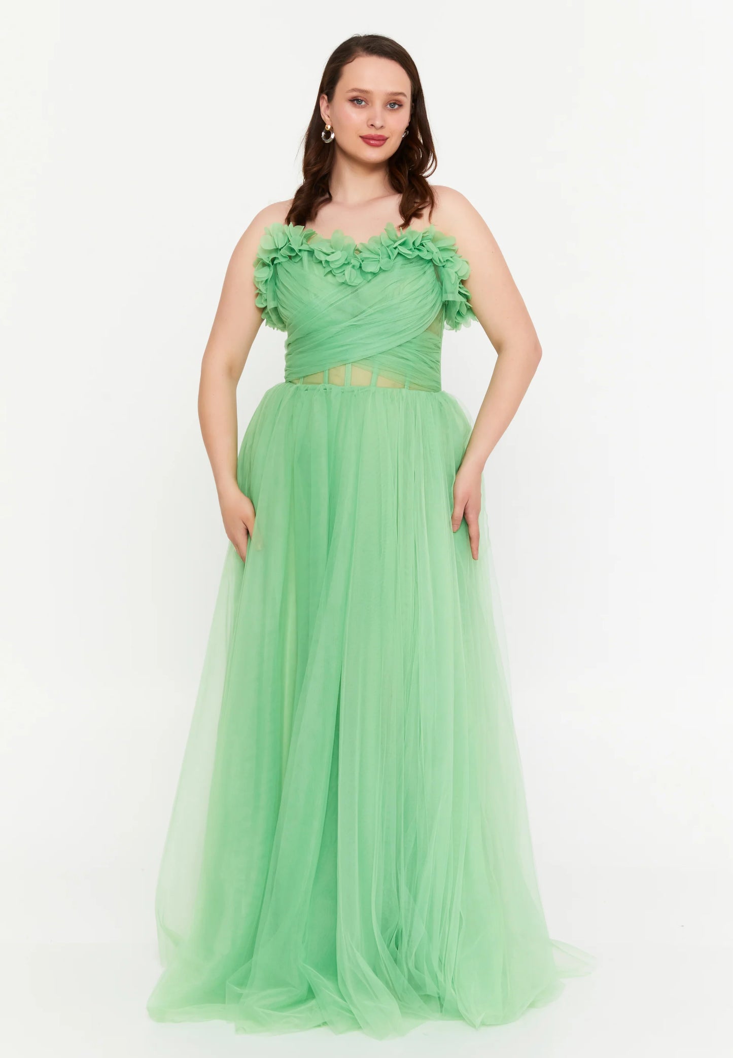 Off Shoulder Maxi Tulle A - Line Regular Prom Dress Unit Price: $80