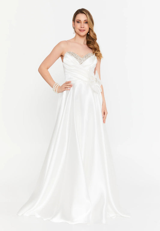 Strapless Maxi Polyester A - Line Regular Prom Dress Unit Price: $111
