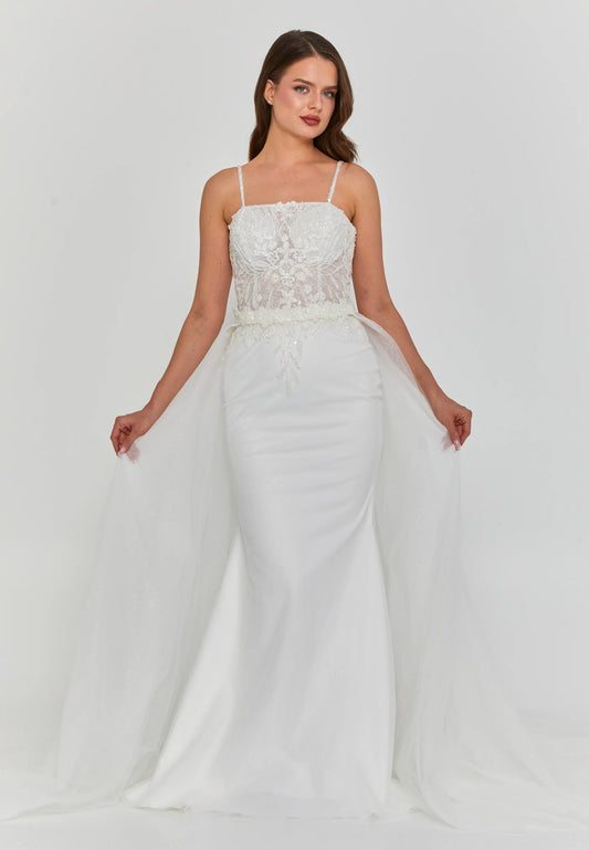 Sleeveless Maxi Tulle Regular Wedding Dress Unit Price: $365