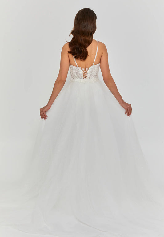 Sleeveless Maxi Tulle Regular Wedding Dress Unit Price: $365