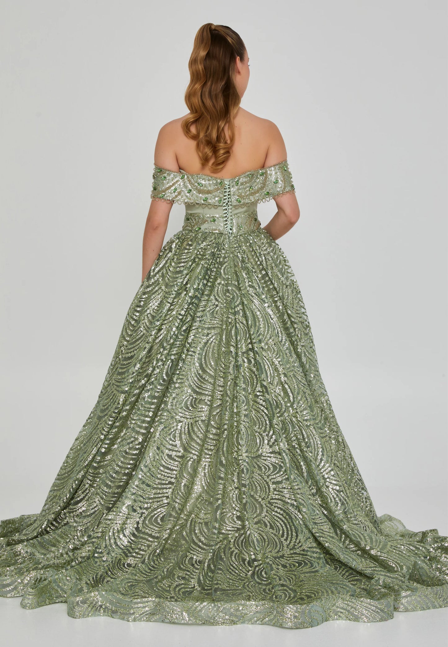 Off Shoulder Maxi Tulle Regular Engagement Dress Unit Price: $250