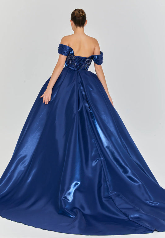 Off Shoulder Maxi Polyester Regular Engagement Dress Unit Price: $515