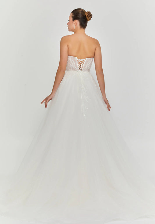 Strapless Maxi Tulle Regular Wedding Dress Unit Price: $410