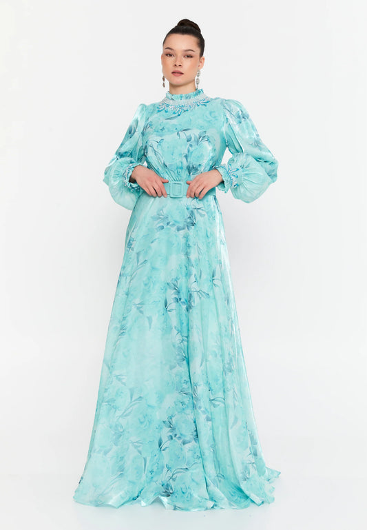 Long Sleeve Maxi Chiffon Column Regular Wedding Guest Dress Unit Price: $115