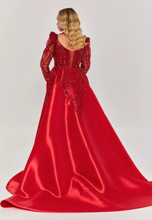 Long Sleeve Maxi Tulle Regular Engagement Dress Unit Price: $690