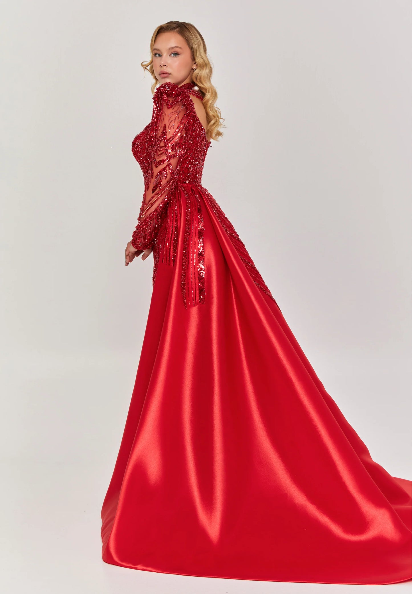 Long Sleeve Maxi Tulle Regular Engagement Dress Unit Price: $690