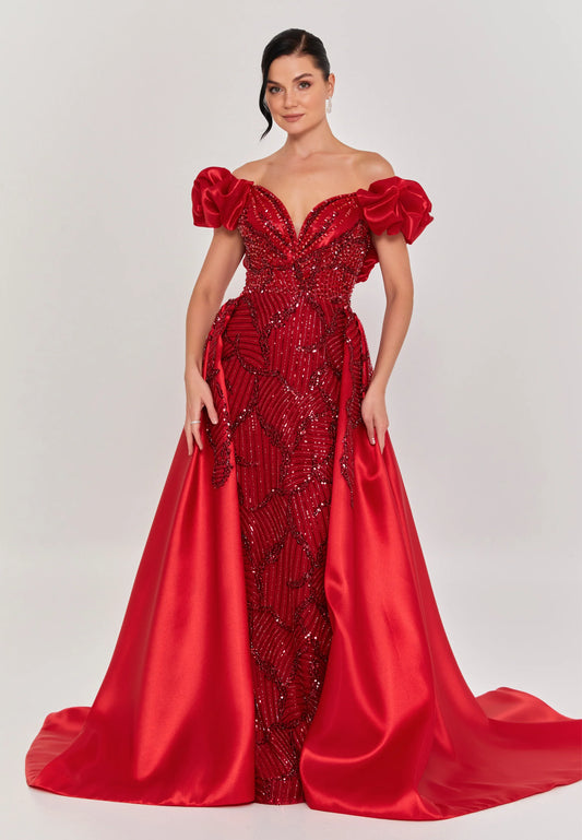 Off Shoulder Maxi Tulle Regular Engagement Dress Unit Price: $620