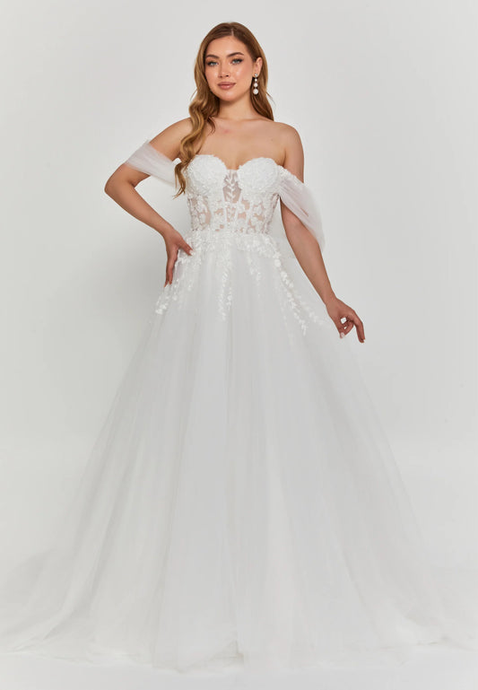 Off Shoulder Maxi Tulle Regular Wedding Dress Unit Price: $500