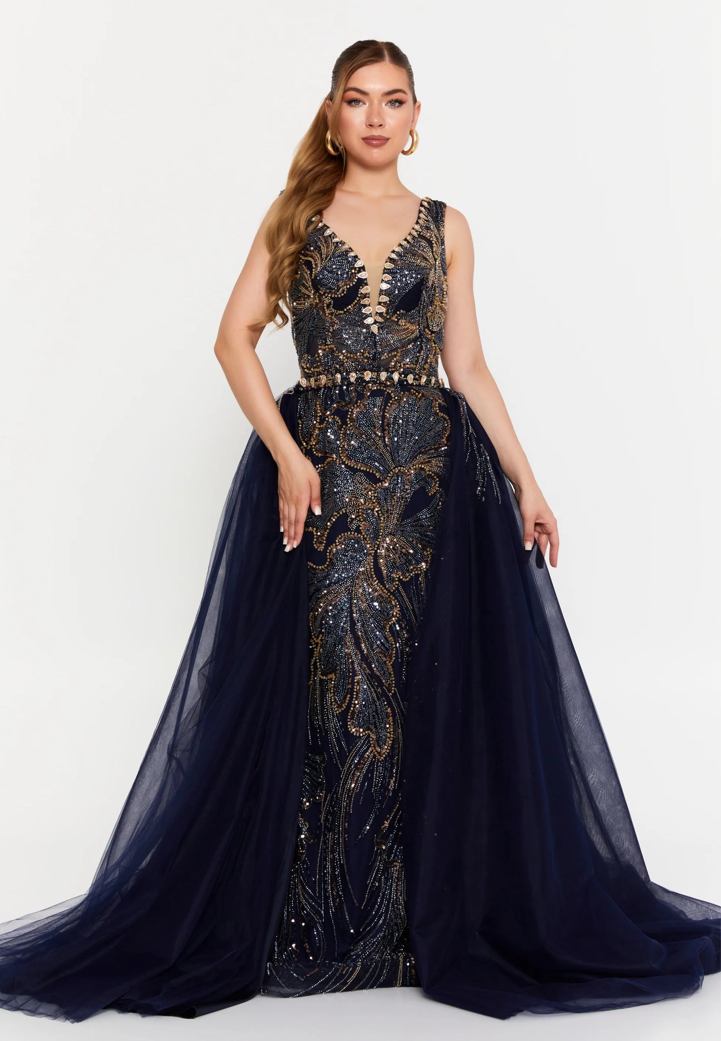 Sleeveless Maxi Tulle Mermaid Regular Prom Dress Unit Price: $245