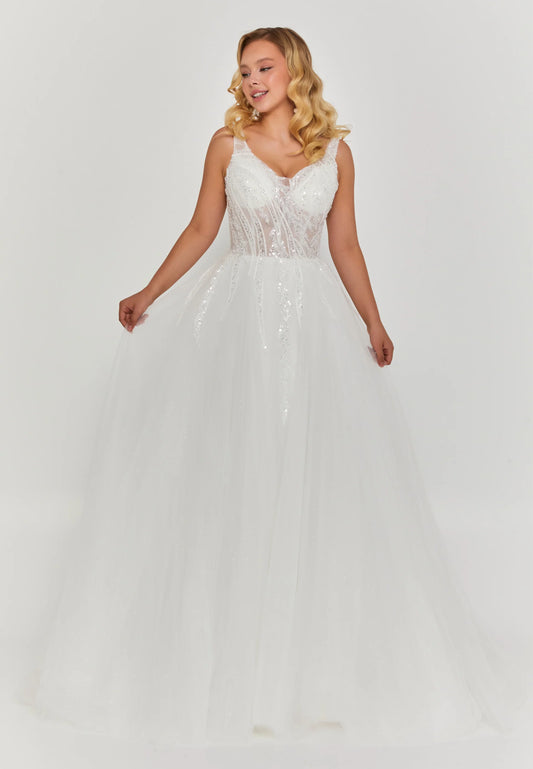 Sleeveless Maxi Tulle Regular Wedding DressUnit Price: $360