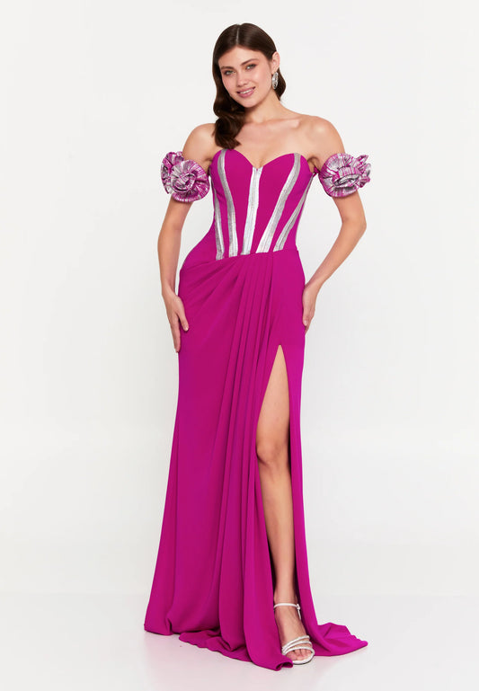 Off Shoulder Maxi Viscose Mermaid Regular Wedding Guest Dress Unit Price: $93