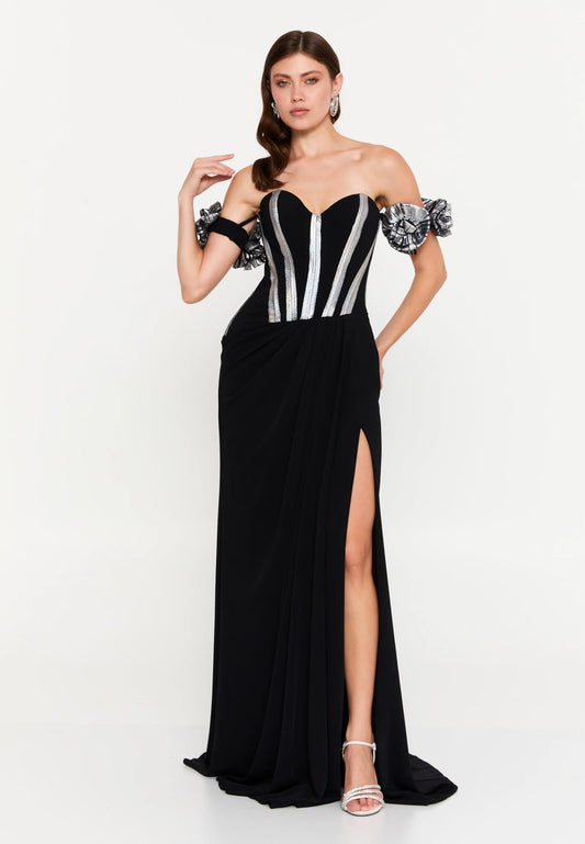 Off Shoulder Maxi Viscose Mermaid Regular Wedding Guest Dress Unit Price: $93