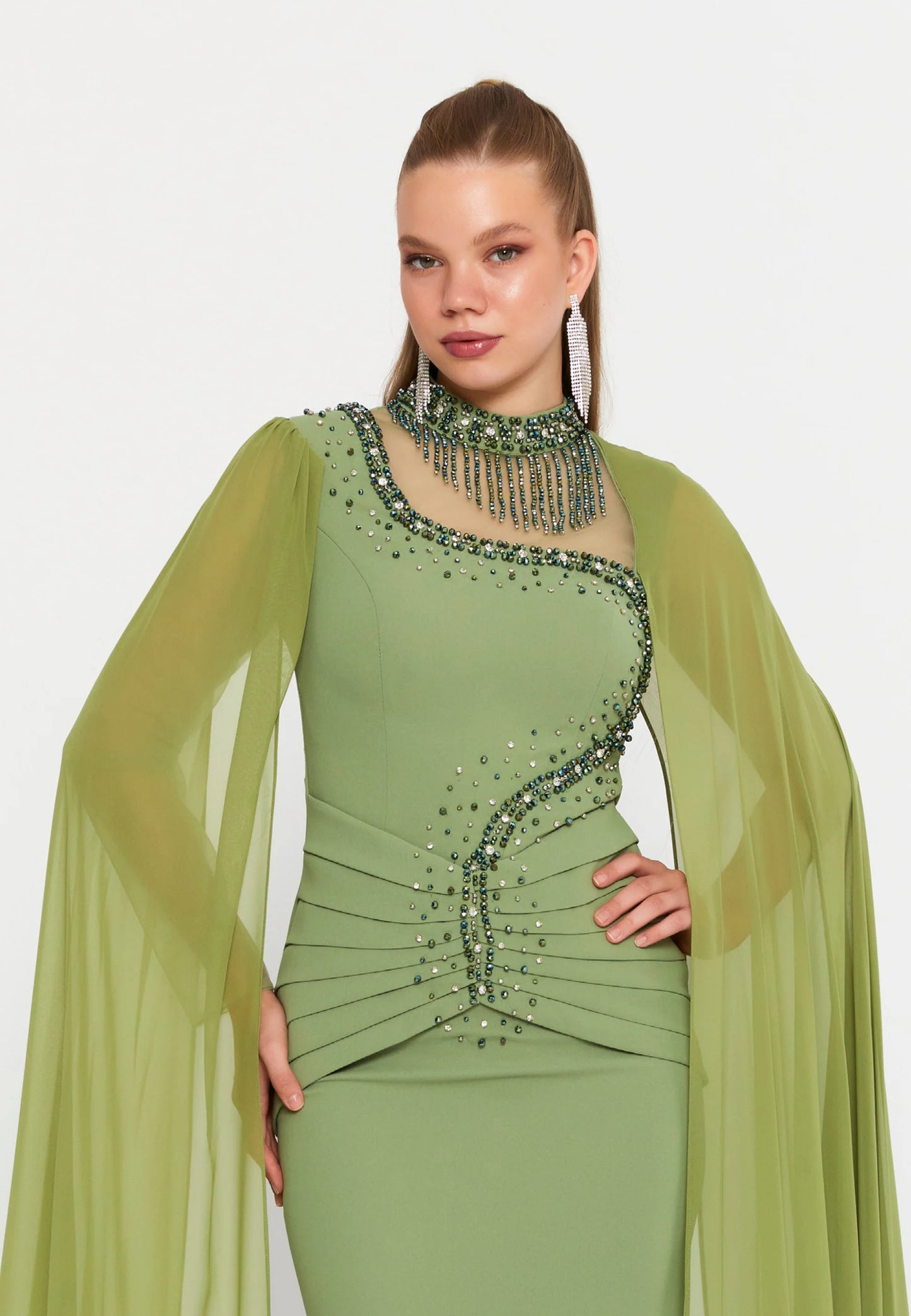 Long Sleeve Maxi Viscose Mermaid Regular Wedding Guest Dress Unit Price: $145