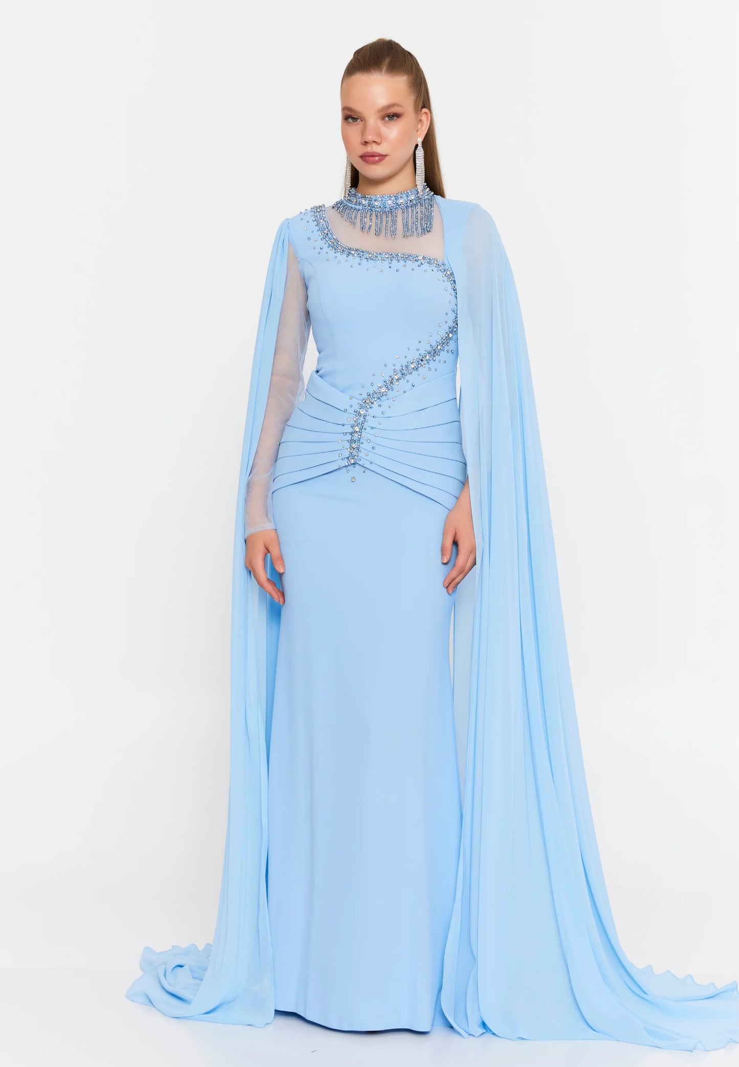 Long Sleeve Maxi Viscose Mermaid Regular Wedding Guest Dress Unit Price: $145