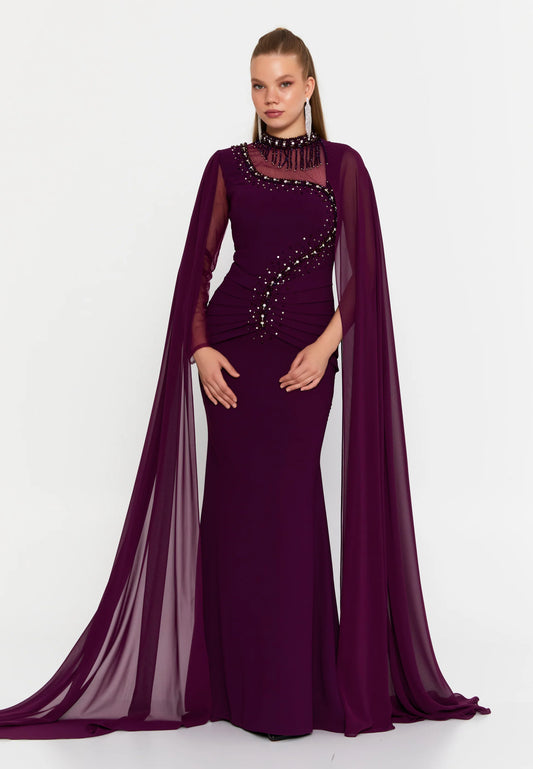 Long Sleeve Maxi Viscose Mermaid Regular Wedding Guest Dress Unit Price: $145