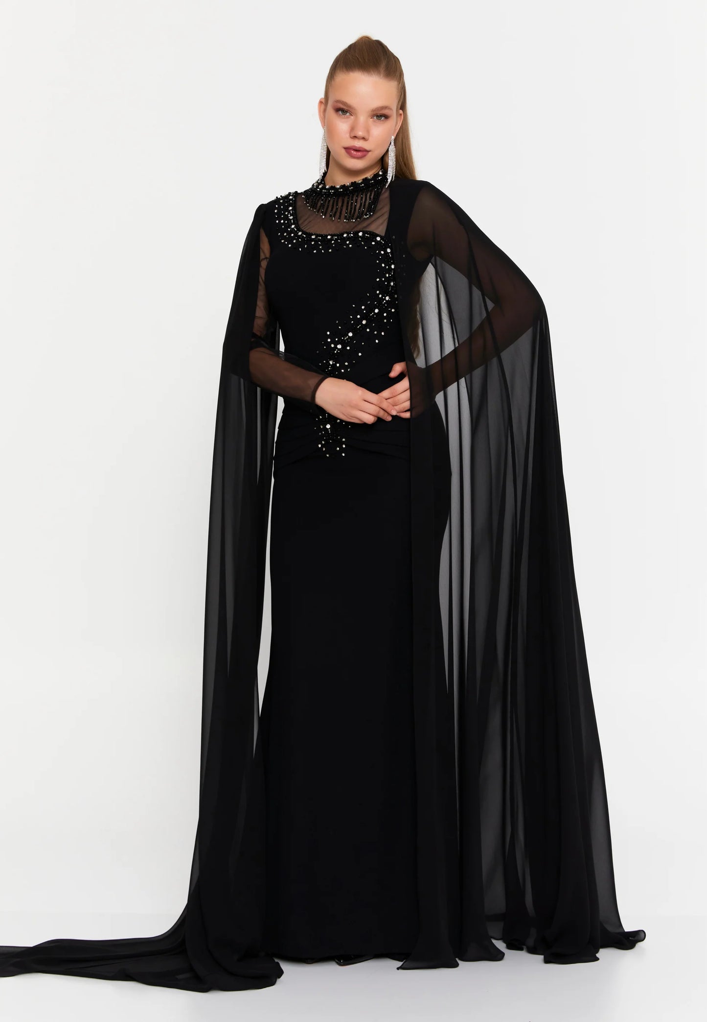 Long Sleeve Maxi Viscose Mermaid Regular Wedding Guest Dress Unit Price: $145