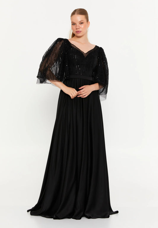 Sleeveless Maxi Satin Column Regular Wedding Guest Dress Unit Price: $47