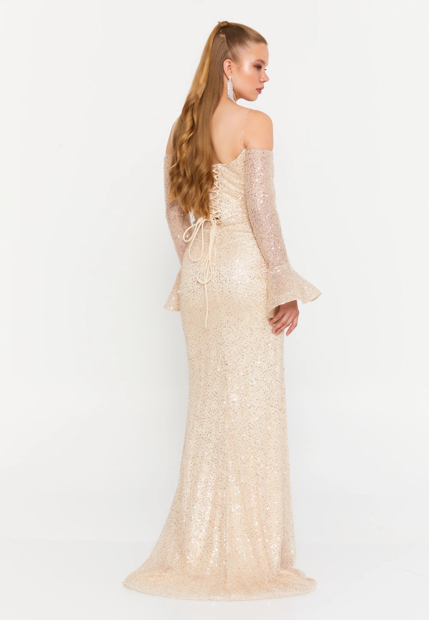 Off Shoulder Maxi Tulle Mermaid Regular Wedding Guest Dress Unit Price: $125