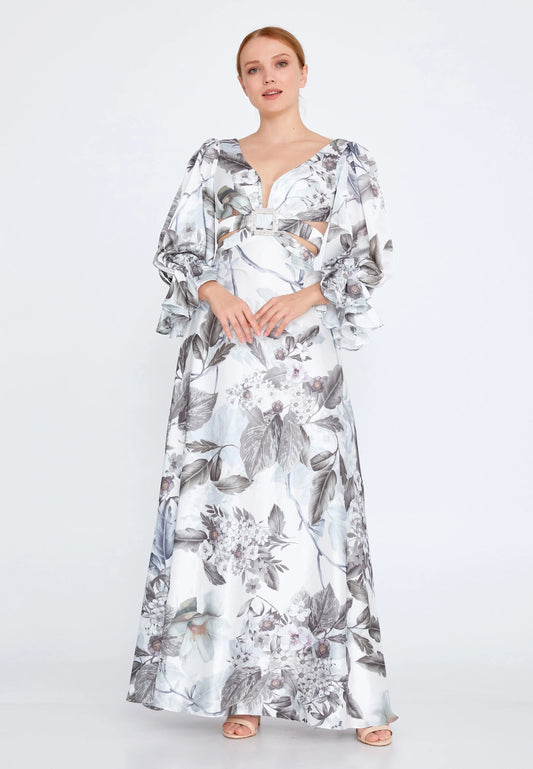 Long Sleeve Maxi Satin Column Regular Wedding Guest Dress Unit Price: $37